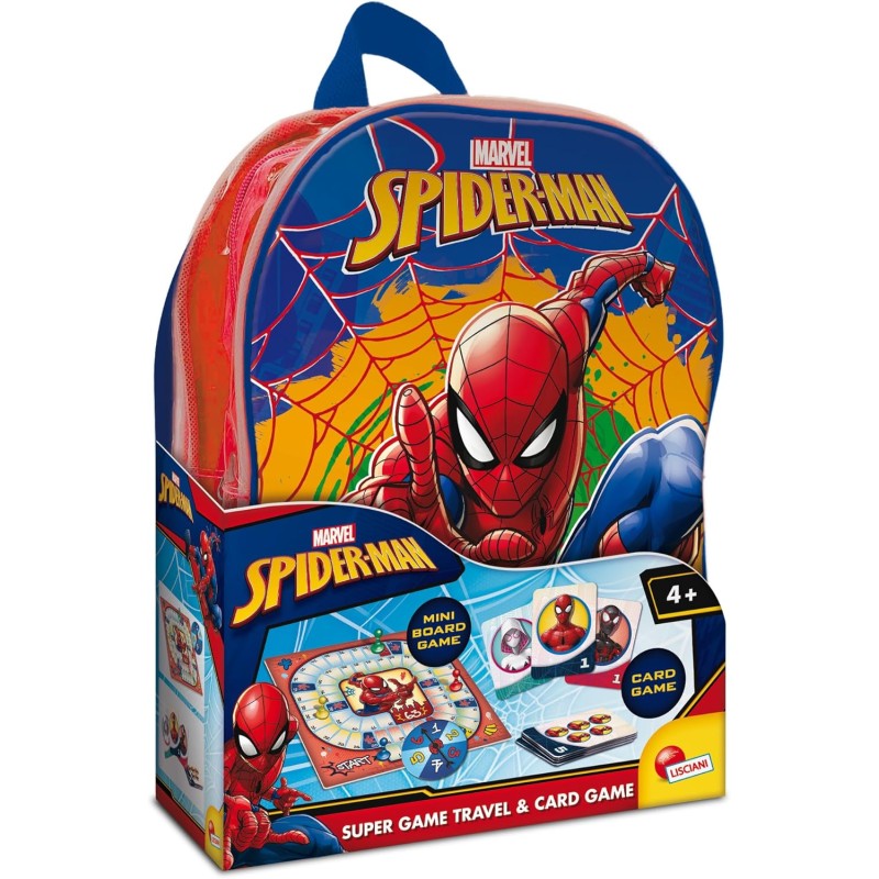 Lisciani Giochi - Spider-man Super game travel & card game in a backpack, 110520