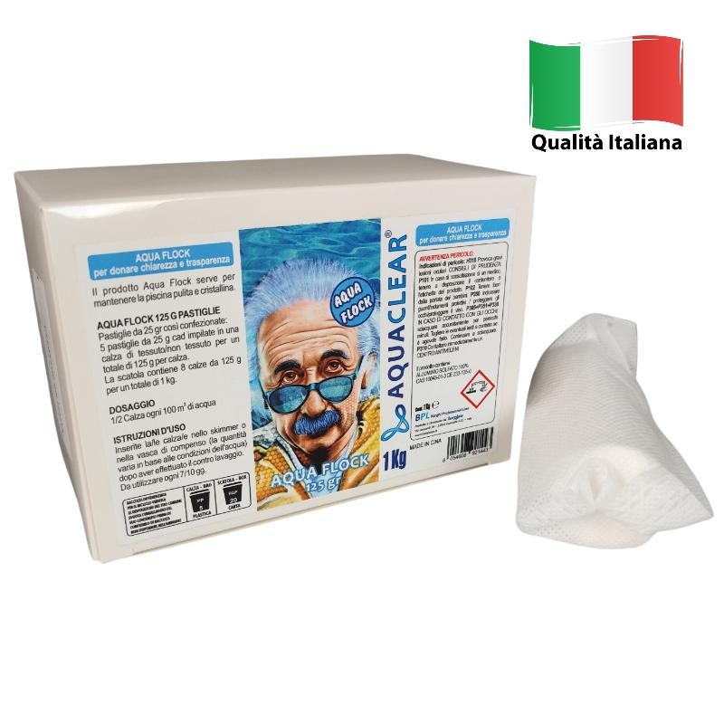 Aquaclear - Flocculante pastiglie in calza da 125gr. 1kg