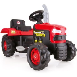 Dolu - Trattore Cavalcabile con pedali rosso, 6268050