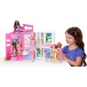 Mattel Barbie - Loft Casa Delle Vacanze, Plyaset con Bambola Bionda Inclusa e 4 Aree di Gioco, 11 Accessori e Tante Stanze Arre