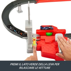 Hot Wheels Racing - Circuito Sprint Formula 1, set pista a due modalità di gioco e con 3 veicoli F1 inclusi, McLaren F1 Team, A