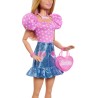 Mattel Barbie - Grande Amica, bambola bionda alta 71 cm con top rosa, gonna in denim e stivali da cowboy, collana, borsetta e a