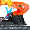 Hot Wheels  Let s Race  Netflix - Attacco del Cobra in Pizzeria, playset con pista a spirale e funzione a scomparsa casuale con