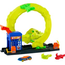 Hot Wheels - Attacco del Serpente, Set con Stazione di Servizio e Pista Spirale, 2 modalità di Gioco e Veicolo in Scala 1:64 In