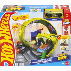 Hot Wheels - Attacco del Serpente, Set con Stazione di Servizio e Pista Spirale, 2 modalità di Gioco e Veicolo in Scala 1:64 In