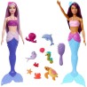 Mattel - Mermaid Barbie Dolls - Confezione da 2: animali marini, fasce per capelli e accessori oceanici Barbie, HRG71