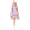 Barbie - Bambola Fun & Fancy, con lunghissimi capelli biondi ed extension, abito metalizzato color argento, 2 look e accessori