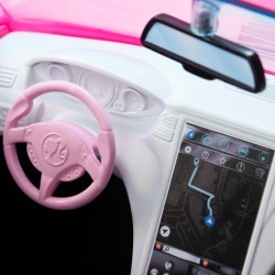 Barbie - Cabrio Veicolo Decapottabile Rosa a Due Posti con Ruote Funzionanti e Dettagli Realistici, Giocattolo per Bambini 3+ A