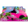 Barbie - Cabrio Veicolo Decapottabile Rosa a Due Posti con Ruote Funzionanti e Dettagli Realistici, Giocattolo per Bambini 3+ A