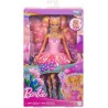 Barbie - Fata con bacchetta stellata, bambola a tema fantasy con capelli bondi, ali e outfit cambia colore in acqua calda e fre