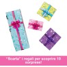 Barbie Party Surprise - Birthday Bows, bambola con 10 accessori a sopresa, effetto cambia colore e decorazioni per la torta, JF