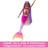 Barbie - Sirena Brooklyn, bambola con lunghi capelli rosa e funzione cambia colore in acqua, cucciolo di delfino e accessori pe