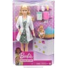 Barbie - Playset Pediatra con Bambola Barbie Bionda e Neonata, Stetoscopio, Termometro, Oscilloscopio, Cartella Clinica, Copert