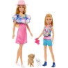 Barbie - Set da 2 bambole Barbie e Stacie, con abiti estivi e due cuccioli, tanti accessori inclusi, dal film Stacie to the Res