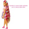 Barbie - Super Chioma bambola curvy con abito a fiori, capelli fantasia lunghi 21,6 cm, 15 accessori alla moda - 8 con effetto