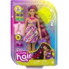 Barbie - Super Chioma bambola curvy con abito a fiori, capelli fantasia lunghi 21,6 cm, 15 accessori alla moda - 8 con effetto