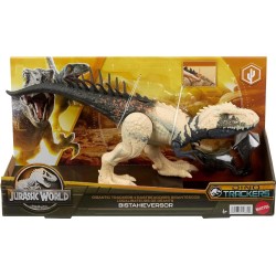 Mattel Jurassic World - Bistahieversor Predatori Giganti, dinosauro grande specie con mossa d attacco famelica, coda mobile e a