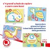 Quercetti FantaColor Tab 150 Chiodini, Giochi da Tavolo Bambini 3-6 Anni, Educativo e Creativo, con Tavoletta, Guida e Cestello