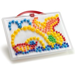 Quercetti Fantacolor Portable Large 280 Chiodini Colorati, Giochi Educativi, Giochi da Tavolo Bambini con Valigetta con Tavolet