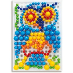 Quercetti Fantacolor Portable Large 280 Chiodini Colorati, Giochi Educativi, Giochi da Tavolo Bambini con Valigetta con Tavolet