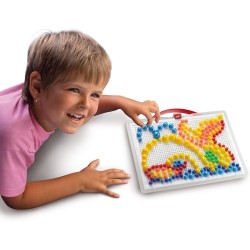 Quercetti Fantacolor Portable Large 280 Chiodini Colorati, Giochi Educativi, Giochi da Tavolo Bambini con Valigetta con Tavolet