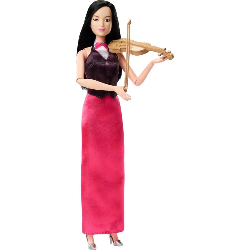 Mattel - Barbie Carriere - Barbie Violinista, bambola musicista con accessori violi e archetto, giocattolo per bambini, HKT68