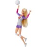 Barbie Carriere - Barbie Pallavolista, bambola snodata con divisa sportiva, palla e accessori, giocattolo per bambini, HKT72