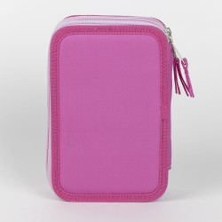 Astuccio scuola per bambini di Minnie Mouse - Colore rosa - Chiusura a cerniera - 12,5 x 6,5 x 19,5 cm - Triplo scomparto - Inc