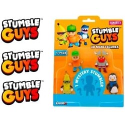 Stumble Guys Serie 3, Set di 3 Mini Figurine da Collezione con Personaggio Misterioso, Giocattoli di Azione