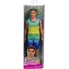 Barbie - Ken Fashionistas n. 236, bambola con capelli neri, canotta blu e verde sfumata, shorts in jeans e sneaker argento, HYV