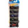 Hot Wheels Formula 1, Set da 5 macchinine auto da corsa, cinque veicoli die-cast in scala 1:64 con decorazioni dei team di cors