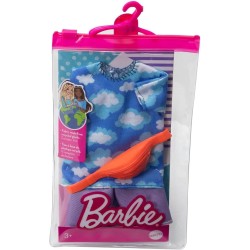 Barbie Ken Fashion Pack HBV41 - Set di magliette con stampa nuvola + pantaloncini + banana cintura