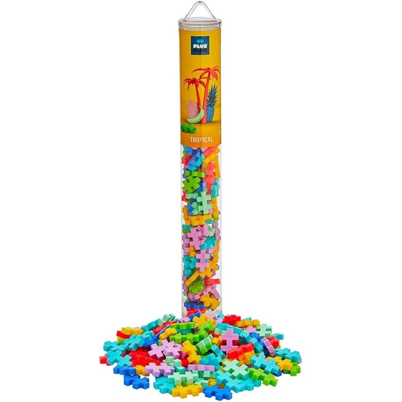 PLUS PLUS - Tubo da 100 pezzi con colori tropicali - Gioco di costruzione - PP4264