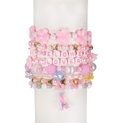 Nice Group - Perline ABC Flower Bouquet, Kit da 500 Perline colorate e multiformi