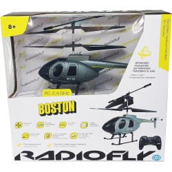 Radiofly - Boston Elicottero RC 2.4 Ghz cm 22, 6 funzioni, fermoposizione, decollo/atterraggio assistiti, TEMPO DI VOLO 10 MINU