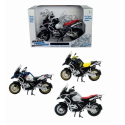 Silver Wheel BMW R1250 GS Adventure 1:12, Modellino Moto Die-Cast, Scala 1:12 a Ruote Libere, modelli assortiti, 1 pezzo