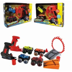 Silver Monster 2 auto con lanciatore e rampe, modelli assortiti, 1 pezzo
