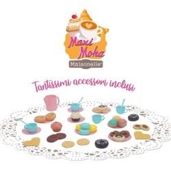 Maisonelle, Maxi Moka con Accessori per Pausa Caffè, Misure Prodotto 27 x 15,4 cm. Giocattolo per Bambini, Età Consigliata +3
