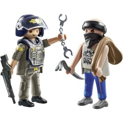PLAYMOBIL Duo Pack 71505 Poliziotto e Ladro Giocattolo per Bambini dai 4 Anni