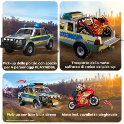 PLAYMOBIL City Action 71875 Police Pick-Up Truck Pursuit Set da gioco con statuine, Inseguimento