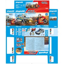 PLAYMOBIL City Action 71875 Police Pick-Up Truck Pursuit Set da gioco con statuine, Inseguimento