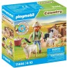 PLAYMOBIL Country 71444 Pastore con Gregge, con Un Border Collie, Un tosatore e Paglia, Giochi di Ruolo Divertenti, Giocattolo 