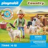 PLAYMOBIL Country 71444 Pastore con Gregge, con Un Border Collie, Un tosatore e Paglia, Giochi di Ruolo Divertenti, Giocattolo 
