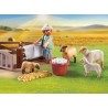 PLAYMOBIL Country 71444 Pastore con Gregge, con Un Border Collie, Un tosatore e Paglia, Giochi di Ruolo Divertenti, Giocattolo 