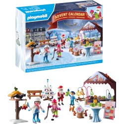 PLAYMOBIL Christmas 71472 Calendario dell&#39;Avvento: Mercatini di Natale, 24 entusiasmanti sorprese, tra cui quattro personag