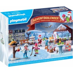 PLAYMOBIL Christmas 71472 Calendario dell'Avvento: Mercatini di Natale, 24 entusiasmanti sorprese, tra cui quattro personag