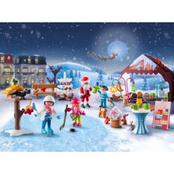 PLAYMOBIL Christmas 71472 Calendario dell'Avvento: Mercatini di Natale, 24 entusiasmanti sorprese, tra cui quattro personag