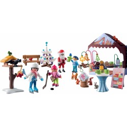 PLAYMOBIL Christmas 71472 Calendario dell'Avvento: Mercatini di Natale, 24 entusiasmanti sorprese, tra cui quattro personag