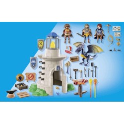 PLAYMOBIL Novelmore 71483 Torre dei cavalieri con drago, battaglia tra i Cavalieri di Novelmore e i Cavalieri di Burnham, gioch