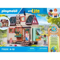 PLAYMOBIL myLife 71509 Casa Eco-sostenibile, Una casa familiare arredata e con Accessori dettagliati, casa con Giardino